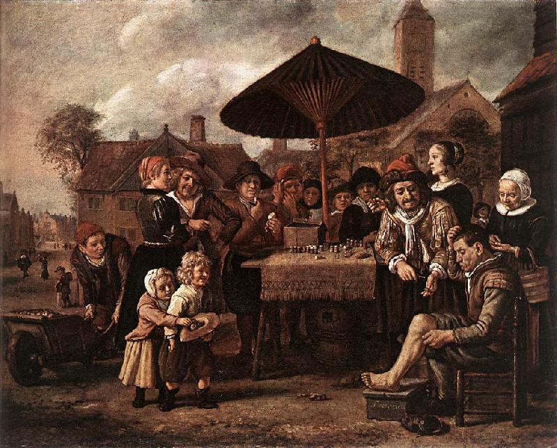 VICTORS, Jan Market Scene with a Quack at his Stall er oil painting image